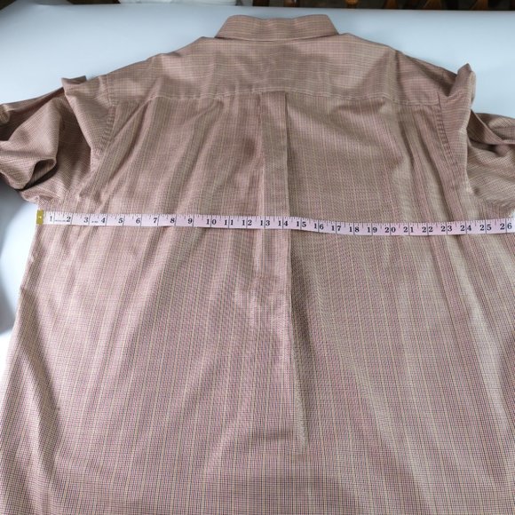 Jos. A. Bank Men's Travelers's Collection XL Button Down Shirt Brown Checked - Picture 9 of 10